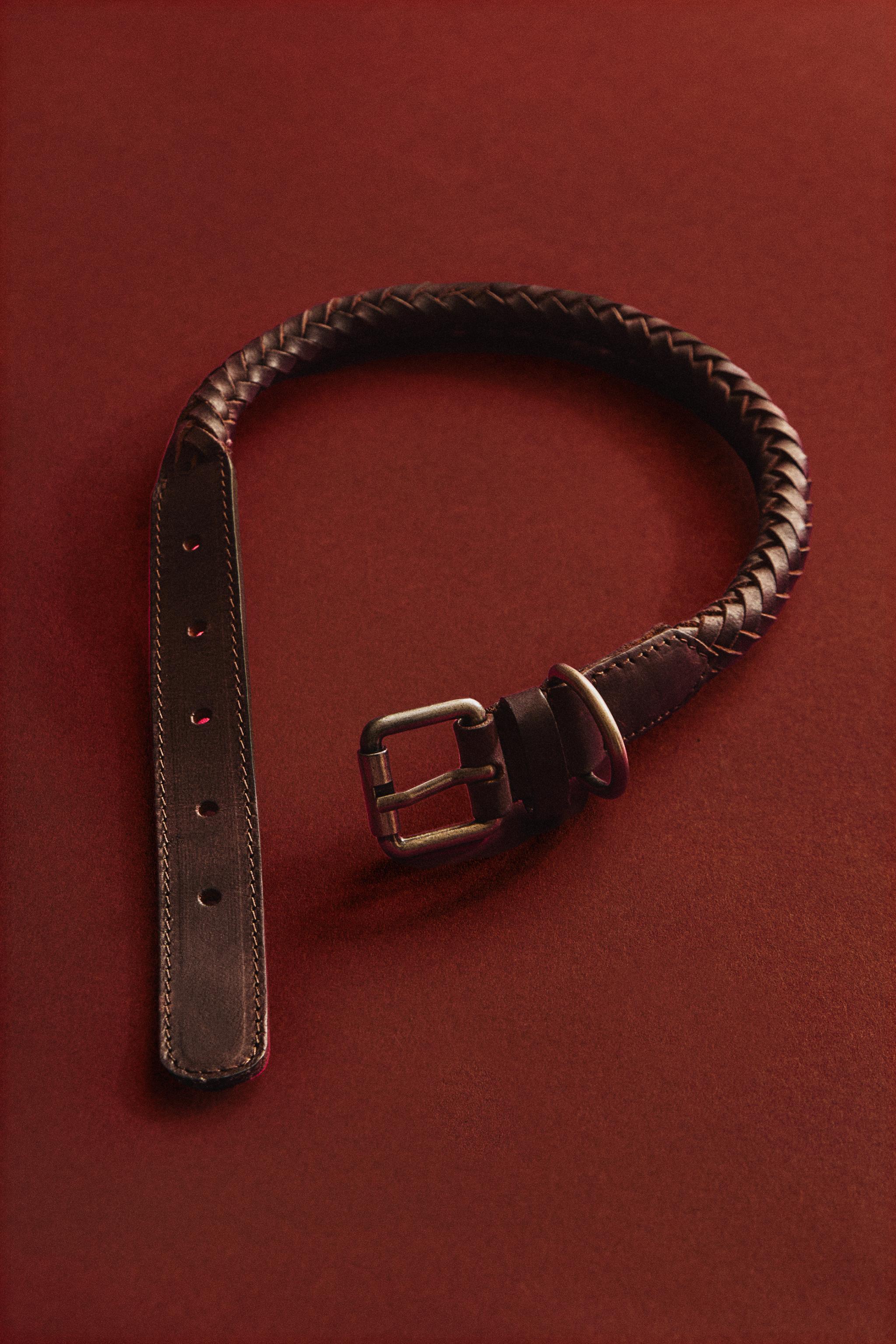 BRAIDED LEATHER DOG COLLAR